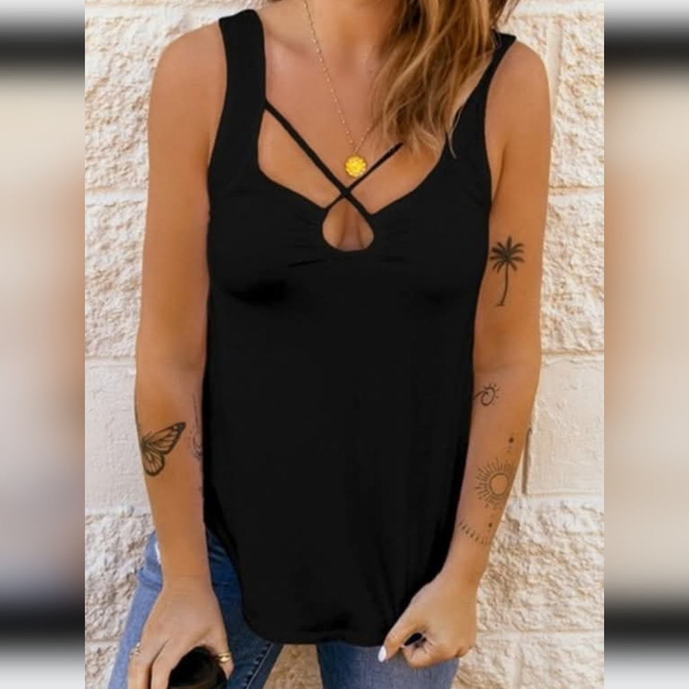 Black Strappy Women's Top